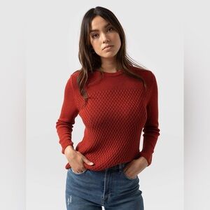 Saint + Sofia Honeycomb Rib Sweater in Amber. Size small. Lightly worn.